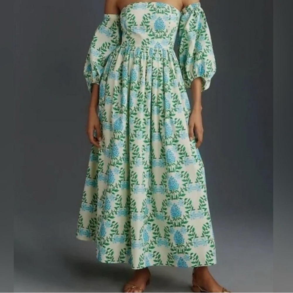 NWT Anthropologie Floral Off-Shoulder Maxi Dress